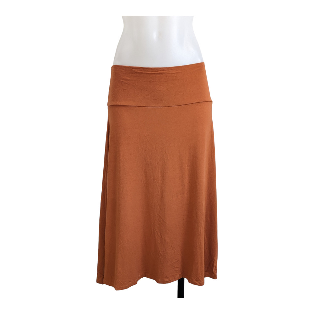 Dreadlocks Womens Size 4 Midi Skirt Orange Full Length Stretch Pull-on Modest